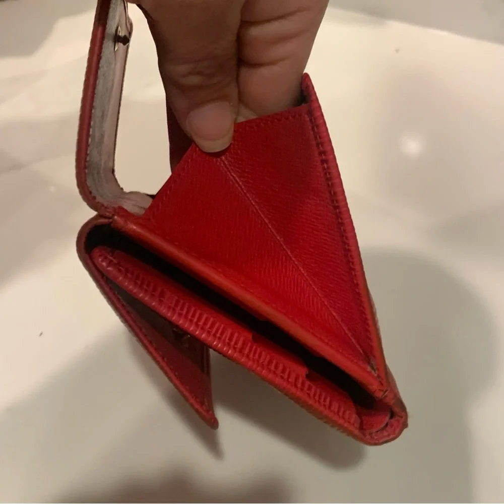Louis Vuitton Red Epi Leather Bifold Wallet